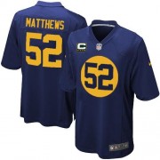 Nike Green Bay Packers 52 Youth Clay Matthews Elite Navy Blue Alternate C Patch Jersey