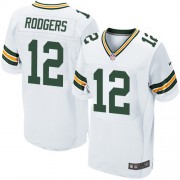 Nike Green Bay Packers 12 Men's Aaron Rodgers Elite White Road Jersey