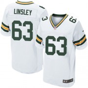 Nike Green Bay Packers 63 Men's Corey Linsley Elite White Road Jersey