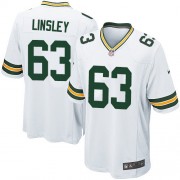 Nike Green Bay Packers 63 Men's Corey Linsley Game White Road Jersey