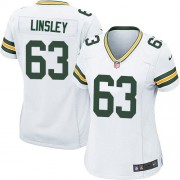 Nike Green Bay Packers 63 Women's Corey Linsley Game White Road Jersey