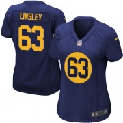 Nike Green Bay Packers 63 Women's Corey Linsley Limited Navy Blue Alternate Jersey