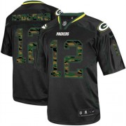 Nike Green Bay Packers 12 Men's Aaron Rodgers Game Black Camo Fashion Jersey