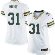 Nike Green Bay Packers 31 Women's Davon House Elite White Road Jersey
