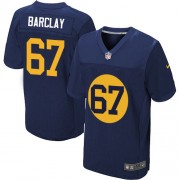 Nike Green Bay Packers 67 Men's Don Barclay Elite Navy Blue Alternate Jersey