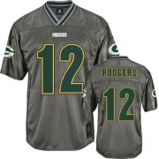 Nike Green Bay Packers 12 Men's Aaron Rodgers Limited Grey Vapor Jersey