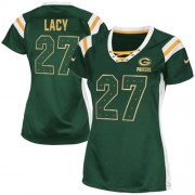 Nike Green Bay Packers 27 Women's Eddie Lacy Elite Green Draft Him Shimmer Jersey