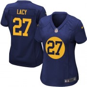 Nike Green Bay Packers 27 Women's Eddie Lacy Elite Navy Blue Alternate Jersey