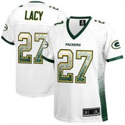 Nike Green Bay Packers 27 Women's Eddie Lacy Elite White Drift Fashion Jersey