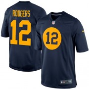 Nike Green Bay Packers 12 Men's Aaron Rodgers Limited Navy Blue Alternate Jersey