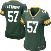 Nike Green Bay Packers 57 Women's Jamari Lattimore Game Green Team Color Home Jersey