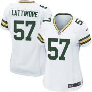 Nike Green Bay Packers 57 Women's Jamari Lattimore Game White Road Jersey