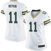 Nike Green Bay Packers 11 Women's Jarrett Boykin Elite White Road Jersey