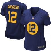Nike Green Bay Packers 12 Women's Aaron Rodgers Elite Navy Blue Alternate Jersey