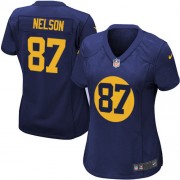 Nike Green Bay Packers 87 Women's Jordy Nelson Game Navy Blue Alternate Jersey