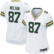 Nike Green Bay Packers 87 Women's Jordy Nelson Game White Road Jersey